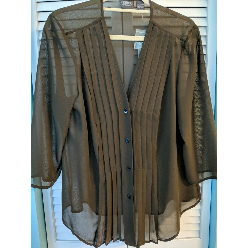 NWT CHICO'S Additions Sz 2 Rayanna Eyelash Cocoa